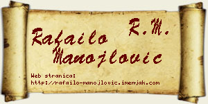 Rafailo Manojlović vizit kartica